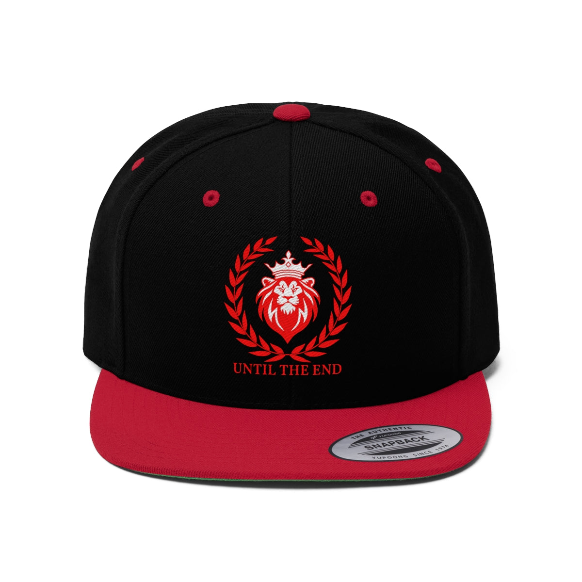 Miami Florida Beach Black Red Slanted Logo Snapback Flat Bill Hat